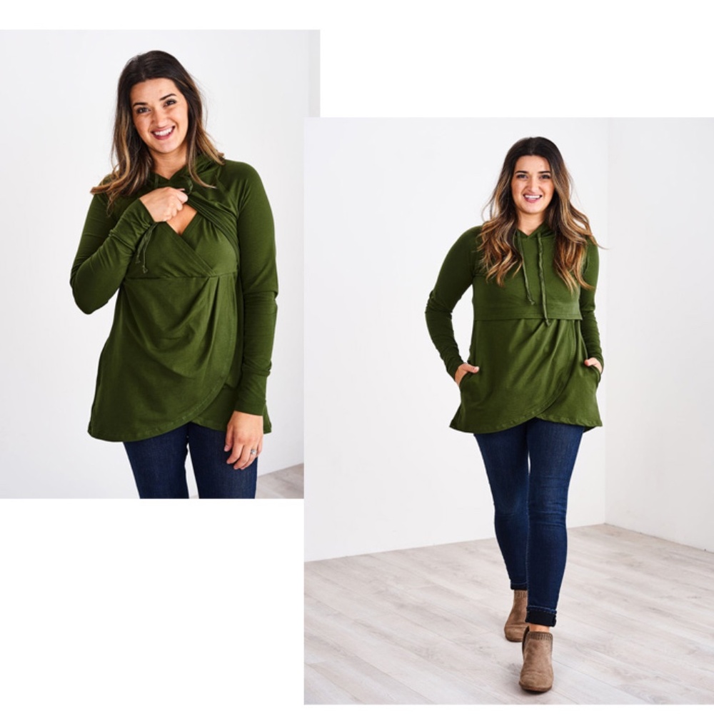 Latched Mama Green Nursing Hoodie